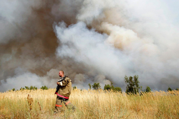 лесные пожары в России 2010, тушение пожаров, фото