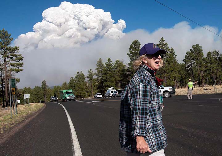 лесные пожары в Аризоне, США в 2011 году, ликвидация огня, эвакуация населения, спасательные работы, фото