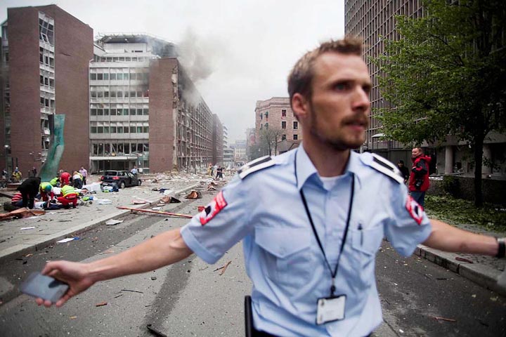 последствия взрыва в Осло, Норвегия, июль 2011 года, разрушения, спасательные работы