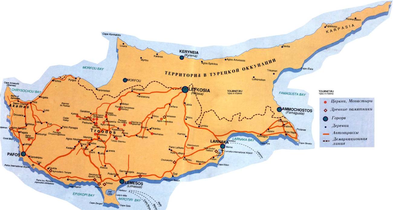 Карта Кипра. Кипр на карте мира