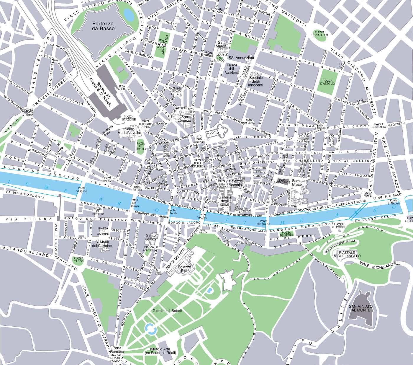 подробная карта Флоренции, город Италии