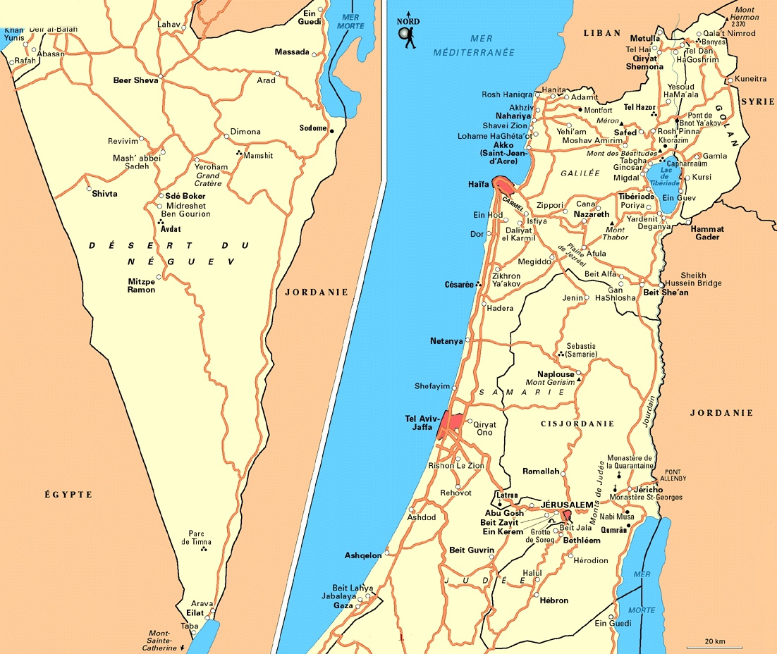 карта дорог Израиля