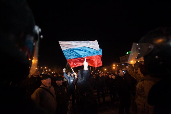 драка, митинг в Донецке, столкновения 13 марта 2014 года