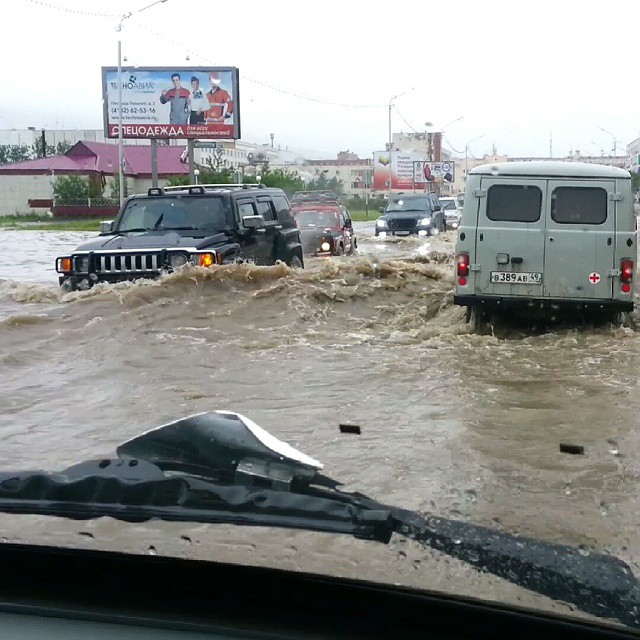 наводнение в Магадане, Дальний Восток, июль 2014
